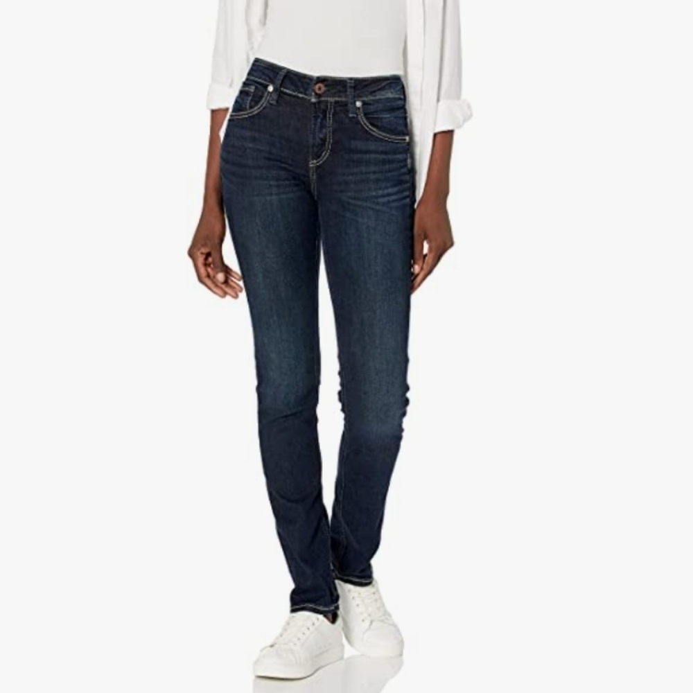 Silver jeans avery high rise  straight chop nwt size W25 L27